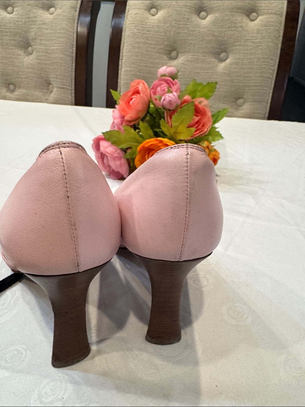Authentic CHANEL Pink Bow Peep-Toe Heels - Picture 4 of 14